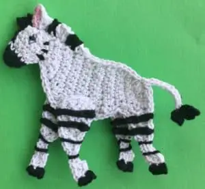Crochet zebra body with legs