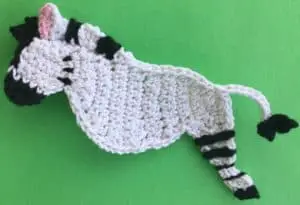 Crochet zebra head with ear