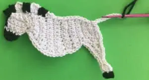 Crochet zebra joining for tail end