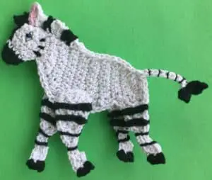 Crochet zebra tail with markings