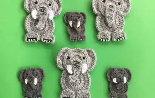 Finished crochet easy elephant group landscape