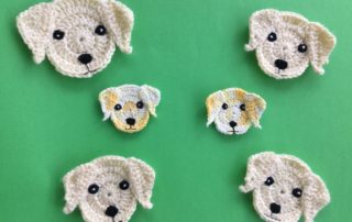 Finished crochet Labrador head group landscape