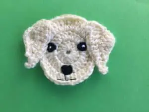 Finished crochet Labrador head pattern landscape