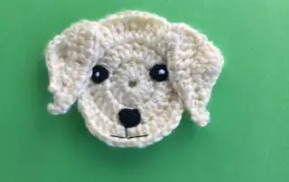 Finished crochet Labrador head landscape