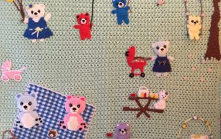 Finished teddy bears picnic baby blanket part blanket