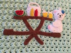 Teddy bears picnic baby blanket teddy with table