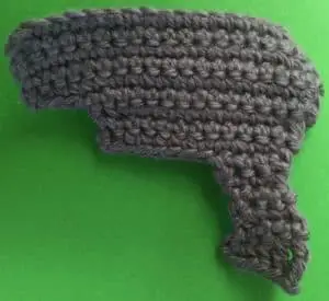 Crochet donkey body with back leg
