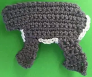 Crochet donkey body with back marking
