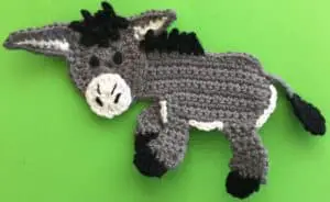Crochet donkey body with far front leg