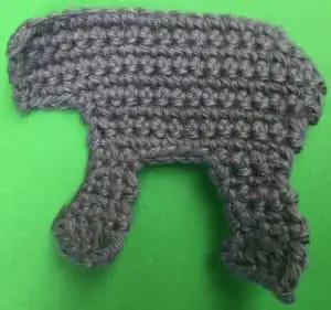 Crochet donkey body with front leg
