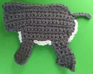 Crochet donkey body with tail