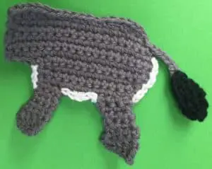 Crochet donkey body with tail end