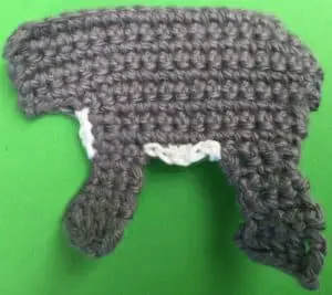 Crochet donkey body with tummy marking
