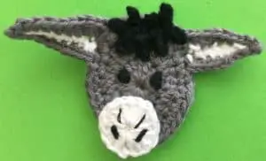 Crochet donkey head with front mane
