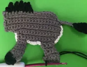 Crochet donkey joining for back hoof