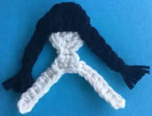 Crochet girl head with hair