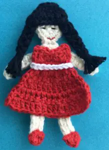 Crochet girl sash on dress
