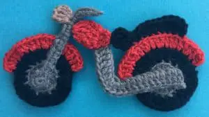 Crochet motorbike frame joined