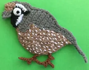 Crochet quail body with head