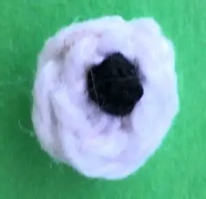 Crochet quail eye with dot