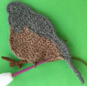 Crochet quail joining for back claw