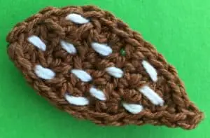 Crochet quail wing with markings
