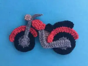 Finished crochet motorbike landscape