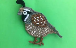 Finished crochet quail landscape