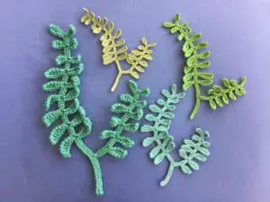Finished crochet seaweed group landscape