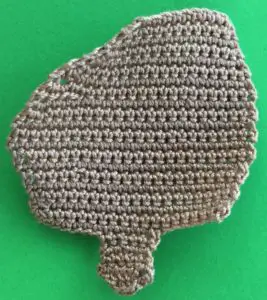 Crochet yorkshire terrier body with first leg