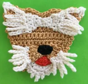 Crochet yorkshire terrier head with fringe