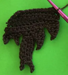 Crochet yorkshire terrier joining for back marking neatening row