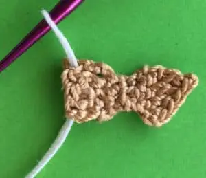 Crochet yorkshire terrier joining for moustache second part first side