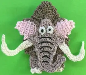 Crochet wooly mammoth body with head