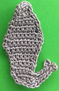 Crochet wooly mammoth head and trunk neatened