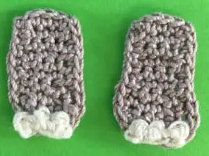 Crochet wooly mammoth legs with toenails