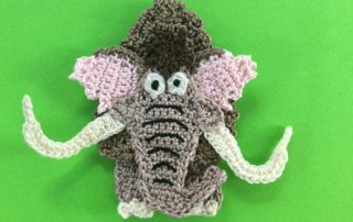 Finished crochet wooly mammoth 2 ply landscape