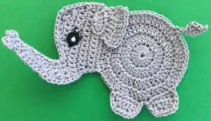 Crochet baby elephant 2 ply body with eye