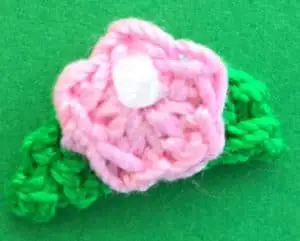 Crochet baby elephant 2 ply flower with leaves