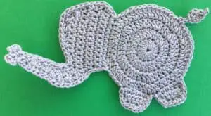 Crochet baby elephant 2 ply legs neatened