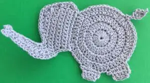 Crochet baby elephant 2 ply second leg