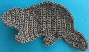 Crochet beaver body neatened