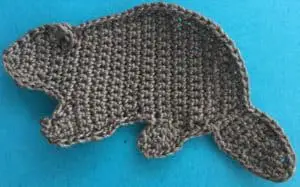 Crochet beaver body with ear