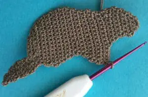Crochet beaver joining for front leg