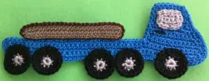 Crochet log truck body with first log