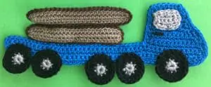 Crochet log truck body with second log