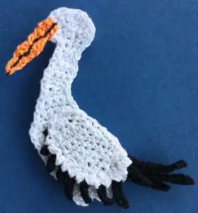 Crochet stork 2 ply body with beak