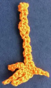 Crochet stork 2 ply front leg