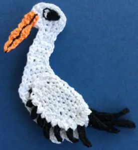 Crochet stork 2 ply head with eye