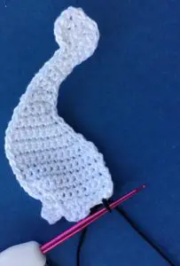 Crochet stork 2 ply joining for tail